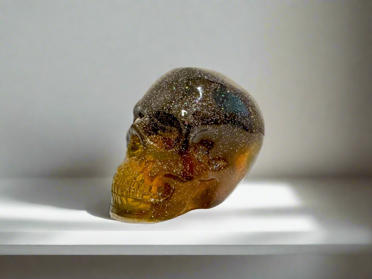 Glitter Skull Figurine